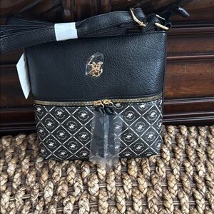 Beverly Hills Polo Club Black and Gray Crossbody Bag